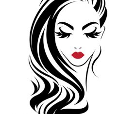 Woman Avatar, black and White, Red Lipstick